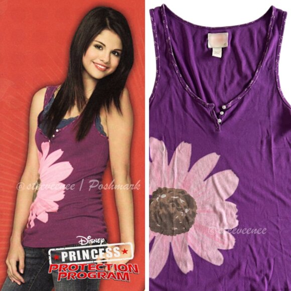 2000s Flower Henley Tank ASO Princess Protection Program / WoWP - Picture 2 of 9